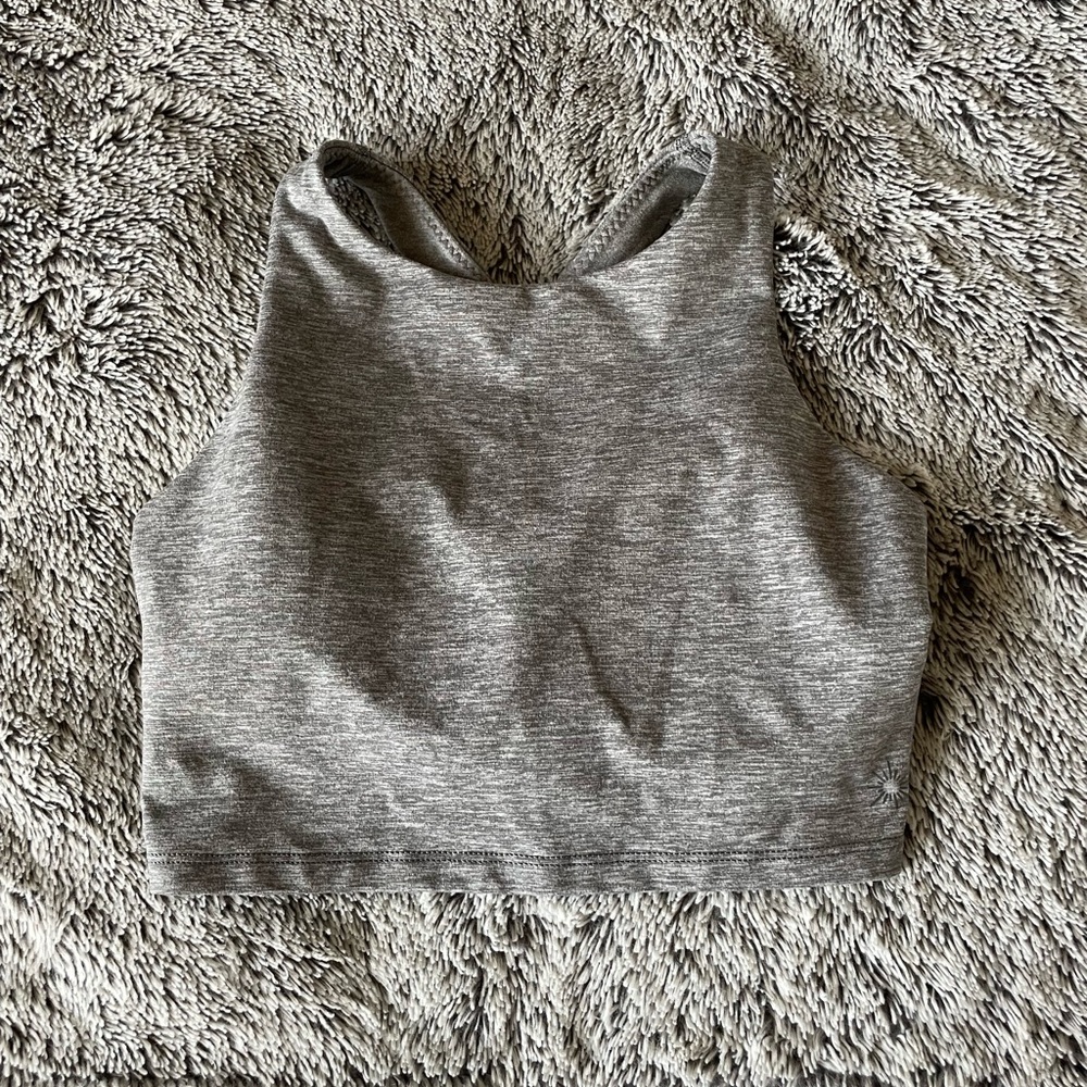 Gray Sleeveless Crop Top